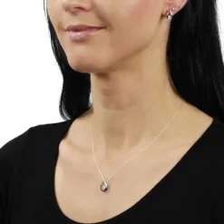 SilberDream Anhänger Tropfen mit Kette Silber DSK101W