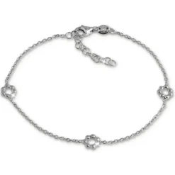 SilberDream Armband Blümchen 925 Sterling Silber Damen 18cm - 21cm SDA1148J