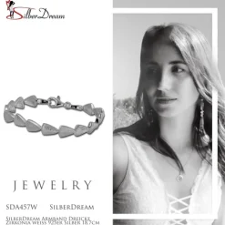 SilberDream Armband Dreicke Zirkonia weiß 925er Silber 18,7cm Damen SDA457W