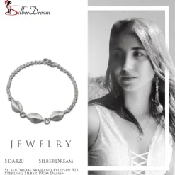 SilberDream Armband Ellipsen 925 Sterling Silber 19cm Damen SDA420