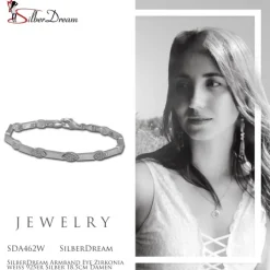 SilberDream Armband Eye Zirkonia weiß 925er Silber 18,5cm Damen SDA462W