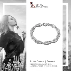 SilberDream Armband Fantasie verschlungen 925er Silber Damenarmband SDA2559J