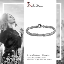 SilberDream Armband Fantasie Zirkonia weiß 925er Silber 19cm Damen SDA464W