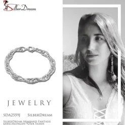 SilberDream Armband Fantasie verschlungen 925er Silber Damenarmband SDA2559J