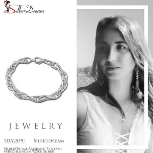 SilberDream Armband Fantasie verschlungen 925er Silber Damenarmband SDA2559J