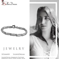 SilberDream Armband Fantasie Zirkonia weiß 925er Silber 19cm Damen SDA464W