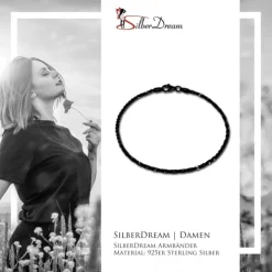 SilberDream Armband gedreht schwarz 925 Silber Damen SDA2059S