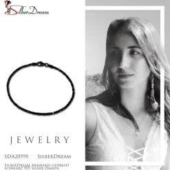 SilberDream Armband gedreht schwarz 925 Silber Damen SDA2059S