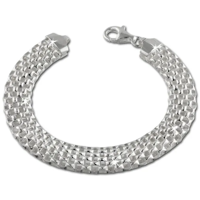 SilberDream Armband Geflecht 925 Sterling Silber Damen 19cm SDA2019J
