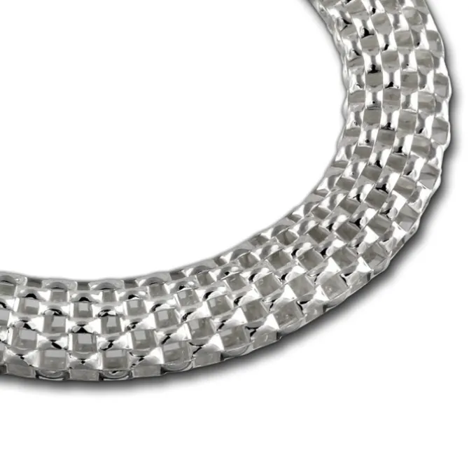 SilberDream Armband Geflecht 925 Sterling Silber Damen 19cm SDA2019J