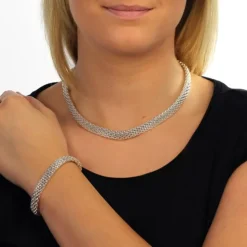 SilberDream Armband Geflecht 925 Sterling Silber Damen 19cm SDA2019J