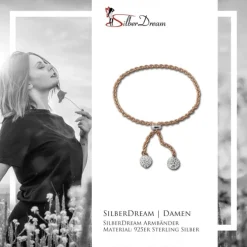 SilberDream Armband Glitzer Rose vergoldet 925er Sterling Silber Damen SDA2205E