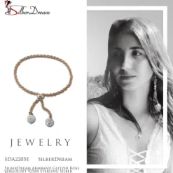 SilberDream Armband Glitzer Rose vergoldet 925er Sterling Silber Damen SDA2205E