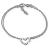 SilberDream Armband Herz Zirkonia weiß 17cm - 19cm 925er Silber Damen SDA2597J