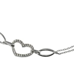 SilberDream Armband Herz Zirkonia weiß 925er Sterling Silber 19cm SDA423W