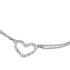 SilberDream Armband Herz Zirkonia weiß 17cm - 19cm 925er Silber Damen SDA2597J