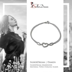 SilberDream Armband Herz Zirkonia weiß 925er Sterling Silber 19cm SDA423W