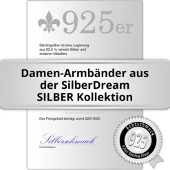 SilberDream Armband Herz Zirkonia weiß 17cm - 19cm 925er Silber Damen SDA2597J