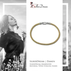 SilberDream Armband Himbeerkette vergoldet 925er Silber Damen 19cm SDA2269Y