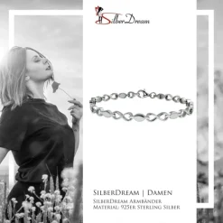 SilberDream Armband Infinite 925 Silber glanz matt 19cm SDA4802M