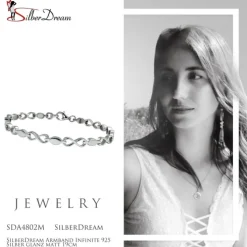 SilberDream Armband Infinite 925 Silber glanz matt 19cm SDA4802M