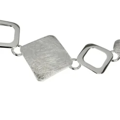 SilberDream Armband Karo matt/glänzend 925 Sterling Silber 18,5cm SDA409