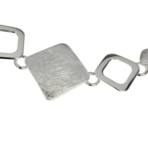 SilberDream Armband Karo matt/glänzend 925 Sterling Silber 18,5cm SDA409