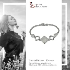 SilberDream Armband Karo matt/glänzend 925 Sterling Silber 18,5cm SDA409