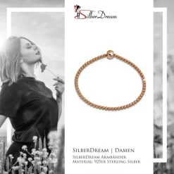 SilberDream Armband Kugeln rose 925er Sterling Silber Damen Armreif SDA2274E