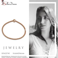 SilberDream Armband Kugeln rose 925er Sterling Silber Damen Armreif SDA2274E