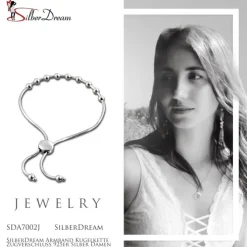 SilberDream Armband Kugelkette Zugverschluss 925er Silber Damen SDA7002J