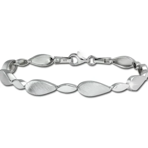 SilberDream Armband Leaves 925 Silber glanz matt 19cm SDA4804M