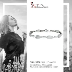 SilberDream Armband Leaves 925 Silber glanz matt 19cm SDA4804M