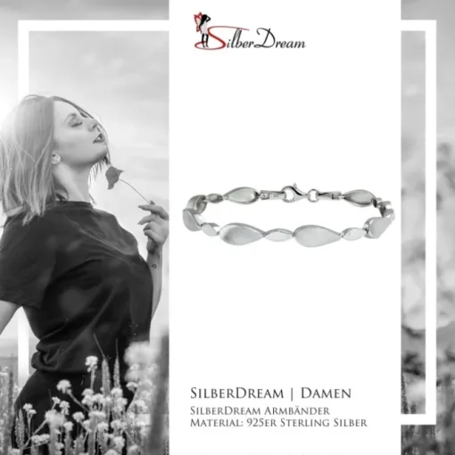 SilberDream Armband Leaves 925 Silber glanz matt 19cm SDA4804M