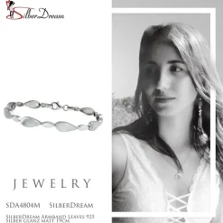 SilberDream Armband Leaves 925 Silber glanz matt 19cm SDA4804M