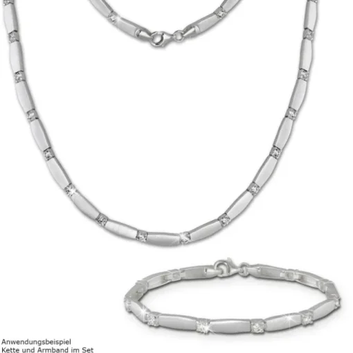 SilberDream Armband matt Zirkonia weiß 925er Silber 18,8cm Damen SDA447W