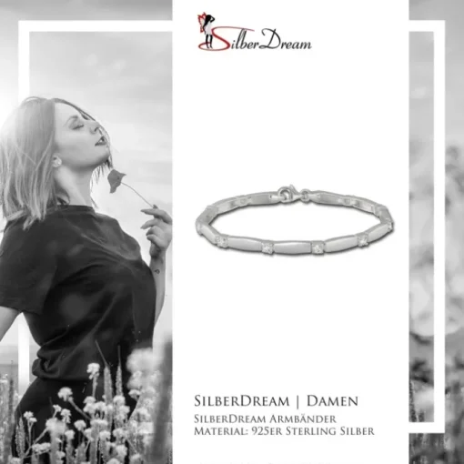 SilberDream Armband matt Zirkonia weiß 925er Silber 18,8cm Damen SDA447W