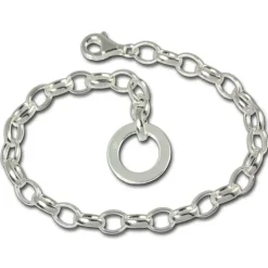 SilberDream Armband mit Plakette 925 Silber Charm Bettelarmband 19cm FC0702