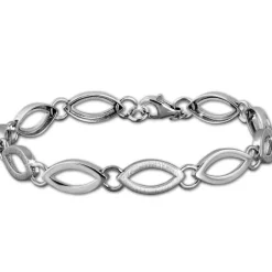 SilberDream Armband Oval matt/glänzend 925 Sterling Silber 19cm Damen SDA466J