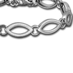 SilberDream Armband Oval matt/glänzend 925 Sterling Silber 19cm Damen SDA466J