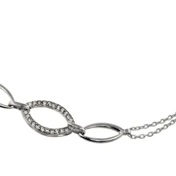 SilberDream Armband Oval Zirkonia weiß 925er Sterling Silber 19cm SDA425W