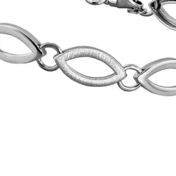 SilberDream Armband Oval matt/glänzend 925 Sterling Silber 19cm Damen SDA466J