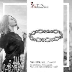 SilberDream Armband Oval matt/glänzend 925 Sterling Silber 19cm Damen SDA466J