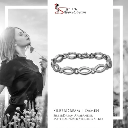 SilberDream Armband Oval matt/glänzend 925 Sterling Silber 19cm Damen SDA466J