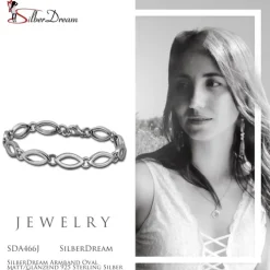 SilberDream Armband Oval matt/glänzend 925 Sterling Silber 19cm Damen SDA466J