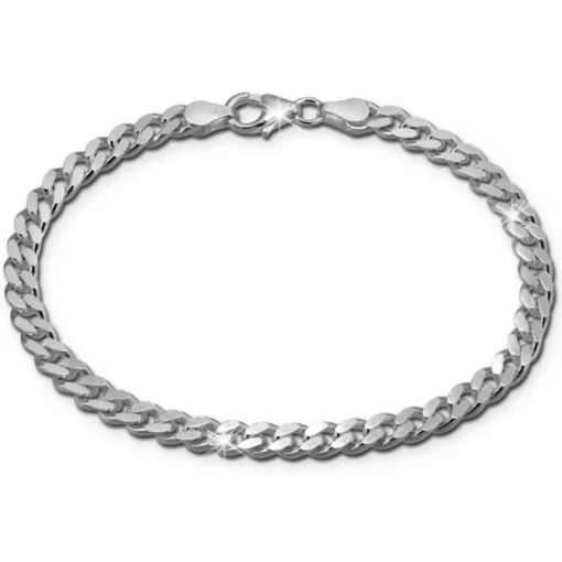 SilberDream Armband Panzer flach 925 Sterling Silberarmband Unisex 21cm SDA2311J