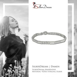 SilberDream Armband Rechteck 925 Silber glanz matt 19cm SDA4795M