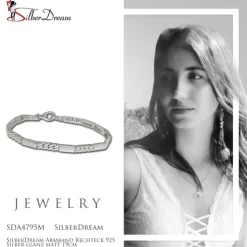 SilberDream Armband Rechteck 925 Silber glanz matt 19cm SDA4795M
