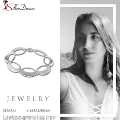 SilberDream Armband Retro Design matt/glänzend 925 Sterling Silber 19,5cm SDA435