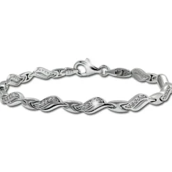SilberDream Armband Wave Zirkonia weiß 925er Silber 18,5cm Damen SDA4807W